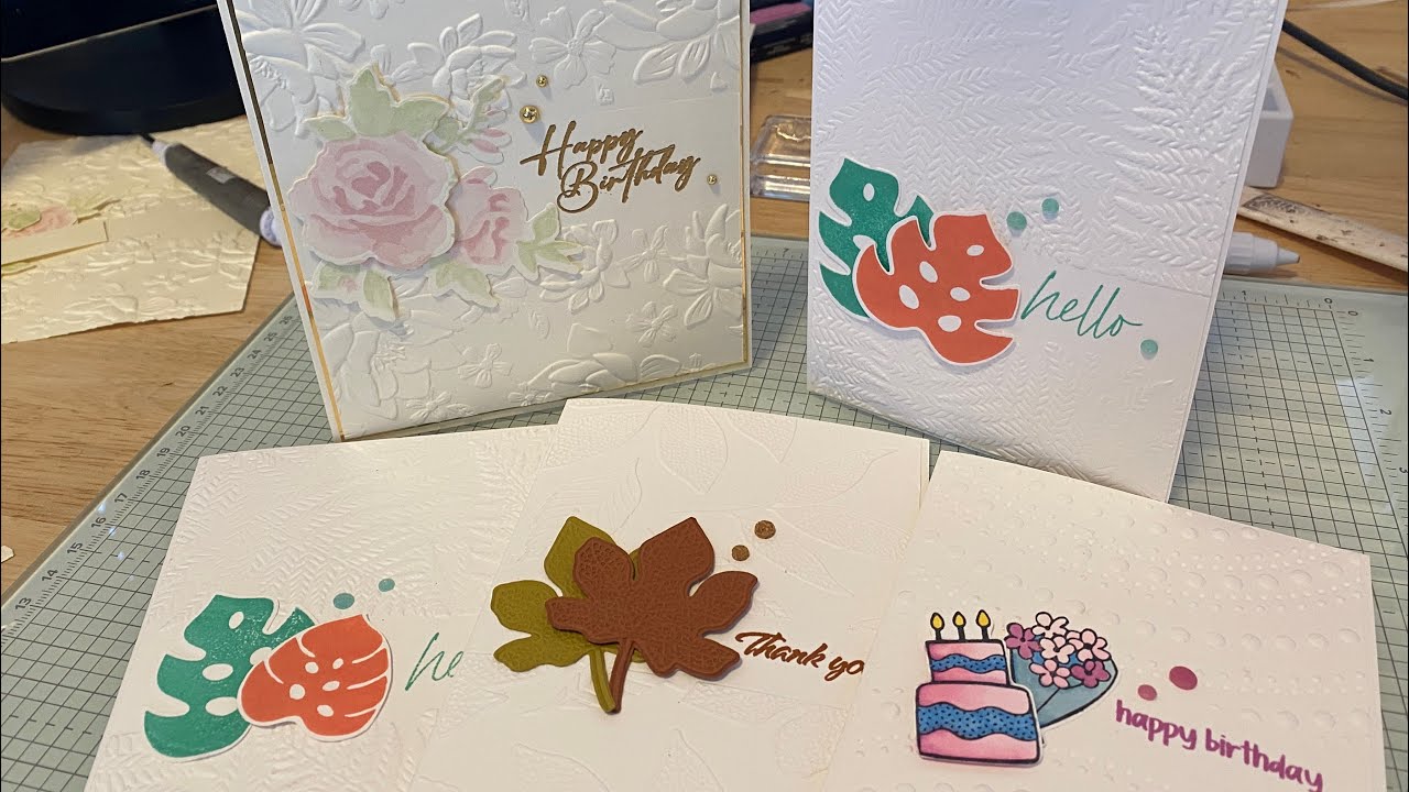 Partial Embossing Technique - Layered Florals Folder & More! - YouTube