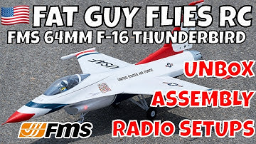 FMS 64MM  F-16 T-BIRD UNBOX /ASSEMBLY/RADIO SETUPS #aviation #rcjets