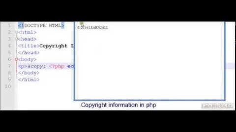 How to add COPYRIGHT  Symbol in Php ?