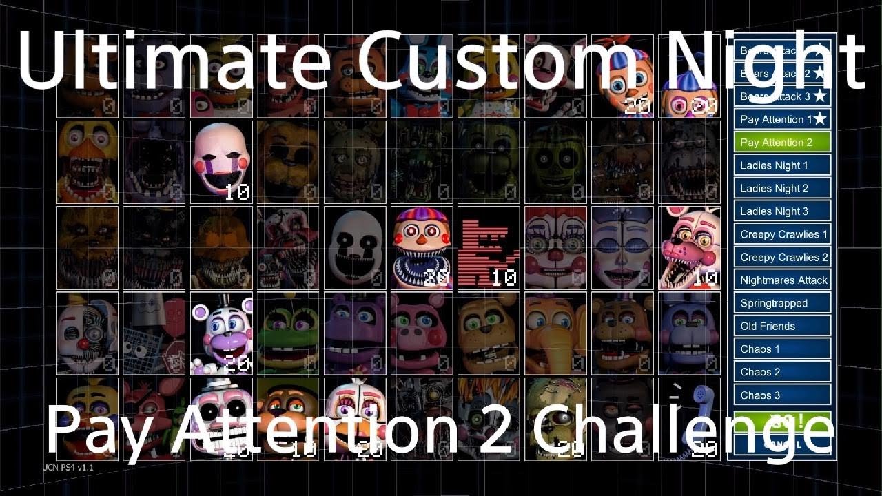 Ultimate Custom Night | Pay Attention 2 Challenge - YouTube