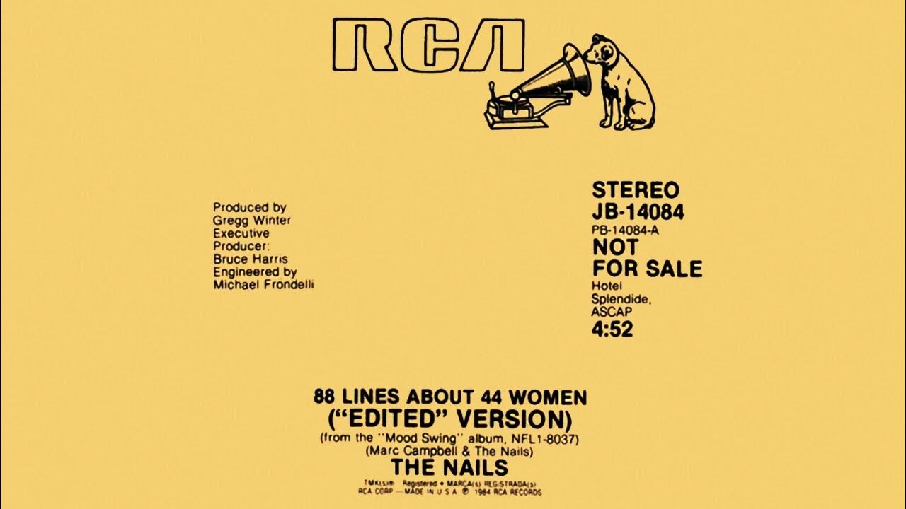 The Nails 88 Lines About 44 Women Lyrics The Nails - 88 Lines About 44 Women (Gene's Squeaky-Clean Recreation