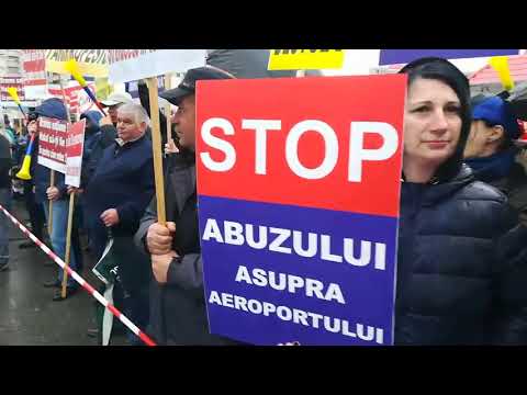 Manifestatie Sindicat Aeroport la sediul CJ Cluj