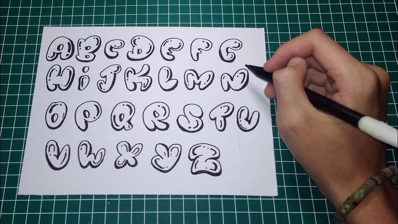 Very Easy How To Draw Graffiti Bubble Letters YouTube