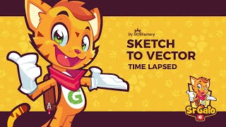 SrGato Mascot Design Sketch to Vector