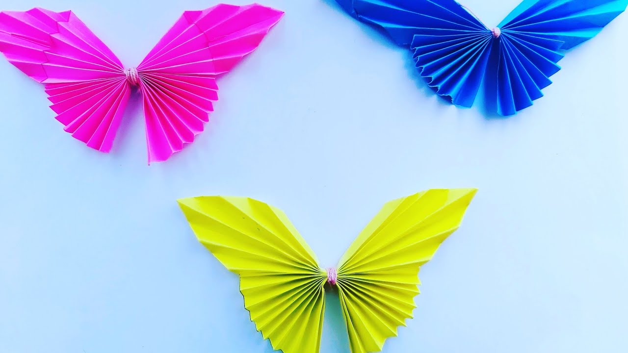 Easy Paper Butterfly Origami - Cute & Easy Butterfly DIY | How to make ...