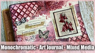 Monochromatic | Art Journal | Mixed Media | Red