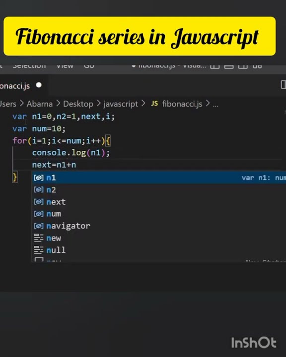 Fibonacci series in Javascript - YouTube