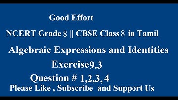 NCERT Grade 8 || CBSE Class 8 - Algebraic Expressions and Identities Exercise 9.3 Question # 1,2,3,4