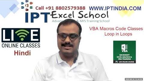 VBA Macros Code Classes -  Loops in Loop