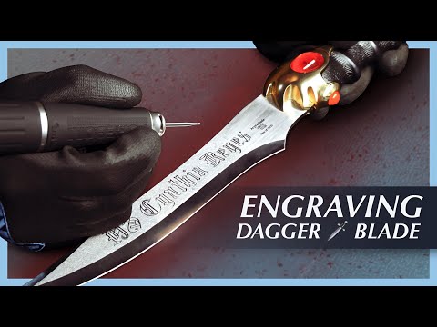 How to Engrave Dagger Blade | Using ANY Rotary Tool