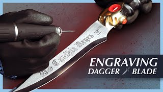 How to Engrave Dagger Blade | Using ANY Rotary Tool