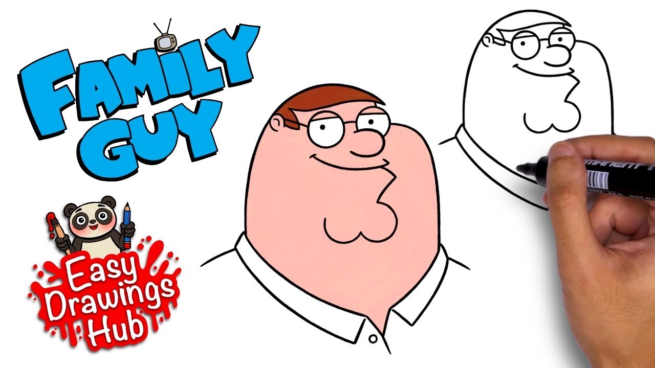 Learn How to Draw Peter Griffin from Family Guy Family Guy Step by Step   Drawing Tutorials  Peter griffin Drawings Cartoon drawings