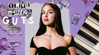 olivia rodrigo GUTS | 50 minutes of calm piano ♪