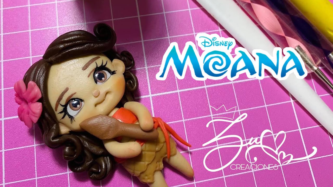 Aplique Moana/ pasta flexible porcelana fría/biscuit