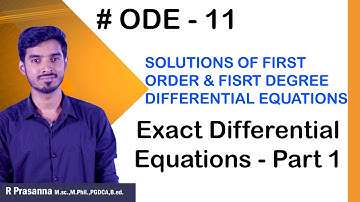 ODE 11 - Exact Differential Equation 01 - UPSC MATHS OPTIONAL #ias #upsc #upscoptional