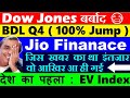 Dow Jones बर्बाद😭🔴 BDL Q4 Results🔴 Jio Financial Services🔴 Indias first Electric Vehicle Index🔴 SMKC