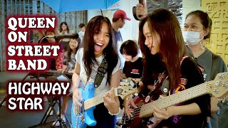 Highway Star live cover by Queen On Street Band (IN THE RAIN!)