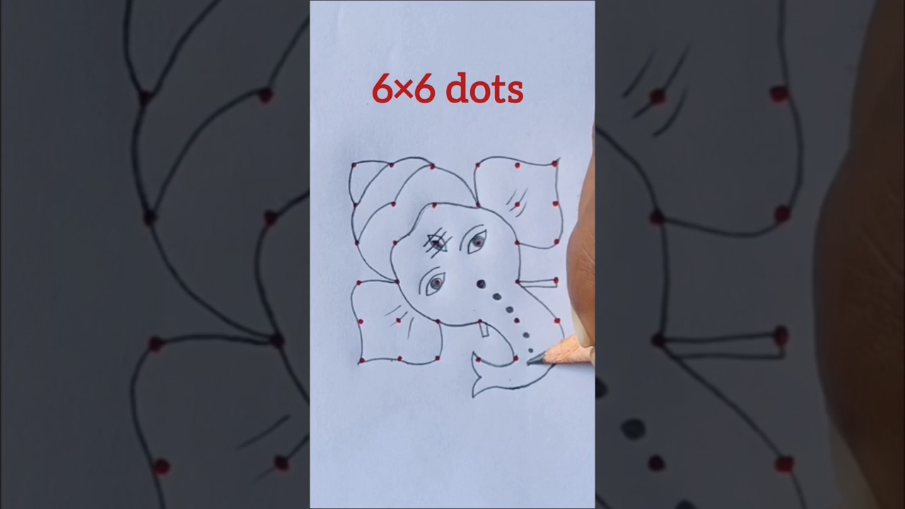 6Γ6 dots Ganesha chathurti special rangoli #ganesh #festival #rangoli