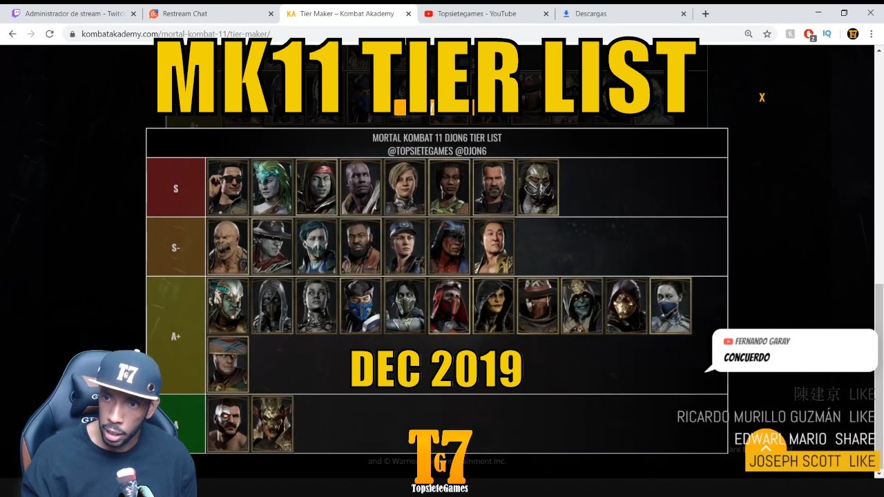 mortal kombat 11, tier list, sonicfox tier list mk11, mortal komb...