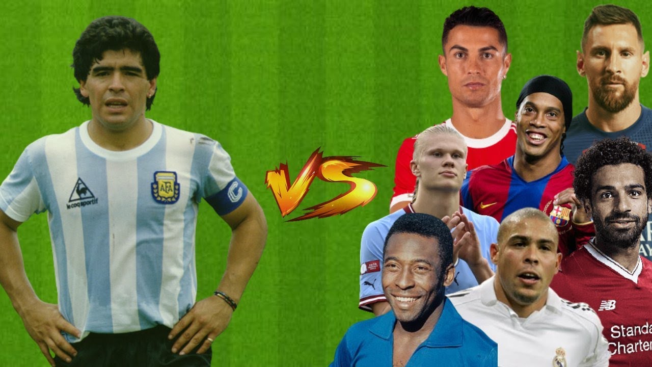 💪 Maradona VS 🔥 Legends (Messi Pele Ronaldo R9 Ronaldinho Zidan Mane