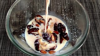 சரியா சாப்பிடாத பிள்ளைகளுக்கு வெறும் வயிற்றில்  கொடுங்க | Add milk into dates and nuts
