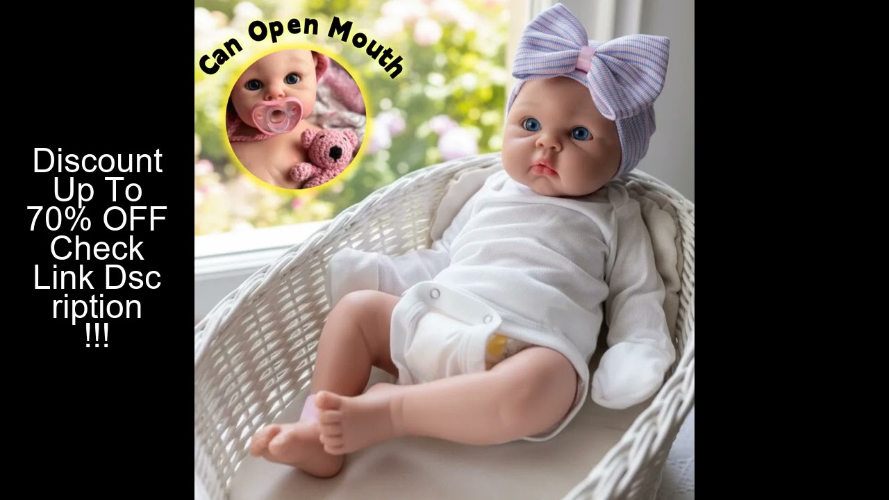 18Inch Open Mouth Solid Silicone Reborn Girl Doll With 3D Painted Skin Soft Touch Handmade Bebe Doll