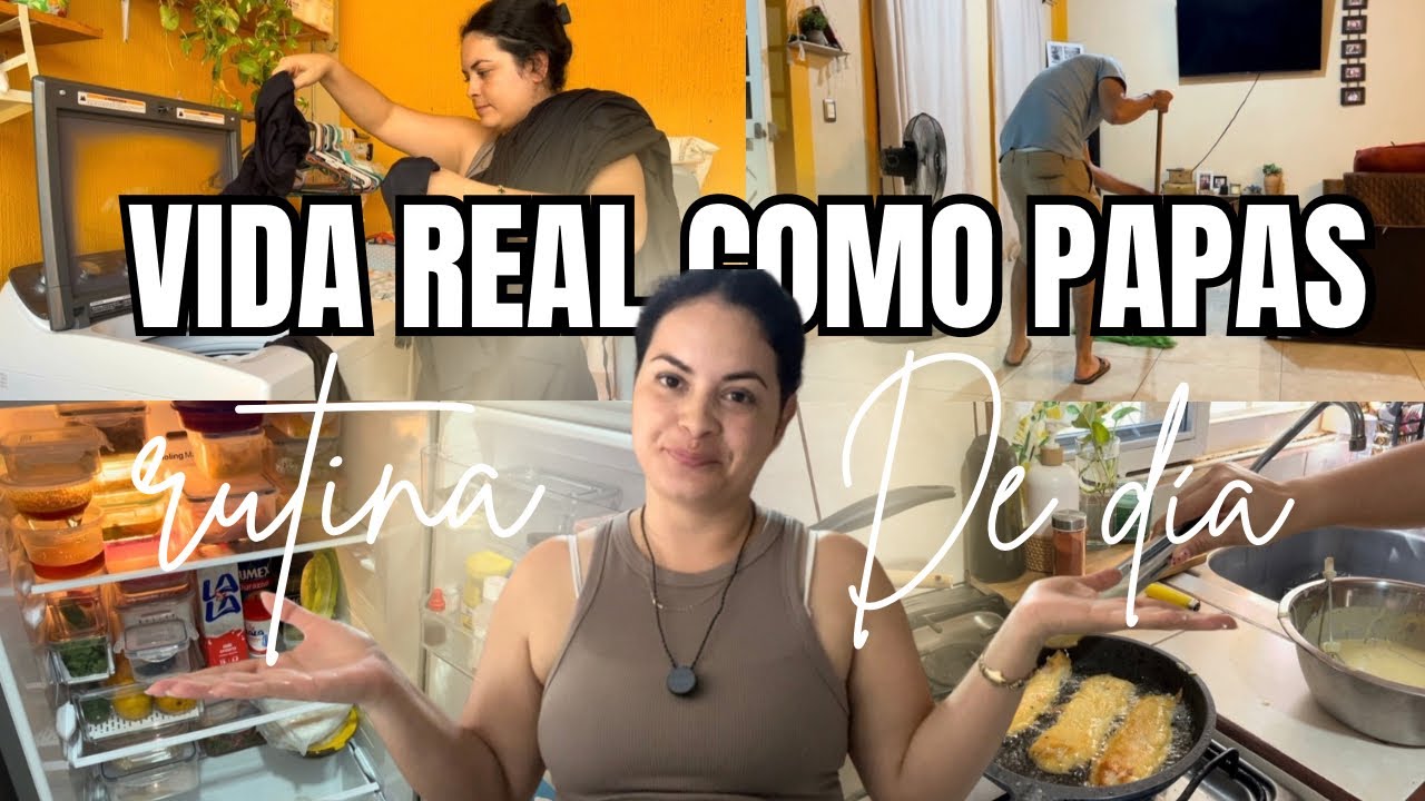 Tareas compartidas✅Mi esposo limpia los pisos✨! Receta tacos capeados🤌🏻✅ Lavando ropa + refri limpio