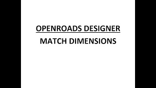 ORD - MicroStation - 14.5 - Match Dimensions
