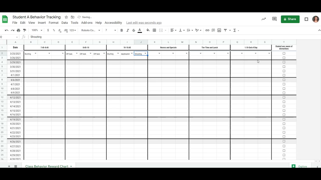 Student data tracking with Google sheets - YouTube