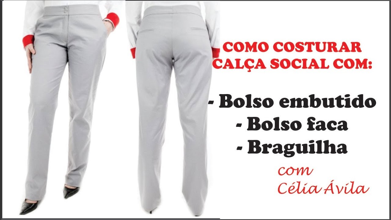 calça social feminina preta com bolso