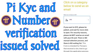 Pi network update || Pi network number verification issued solved || pi network kyc issue solved