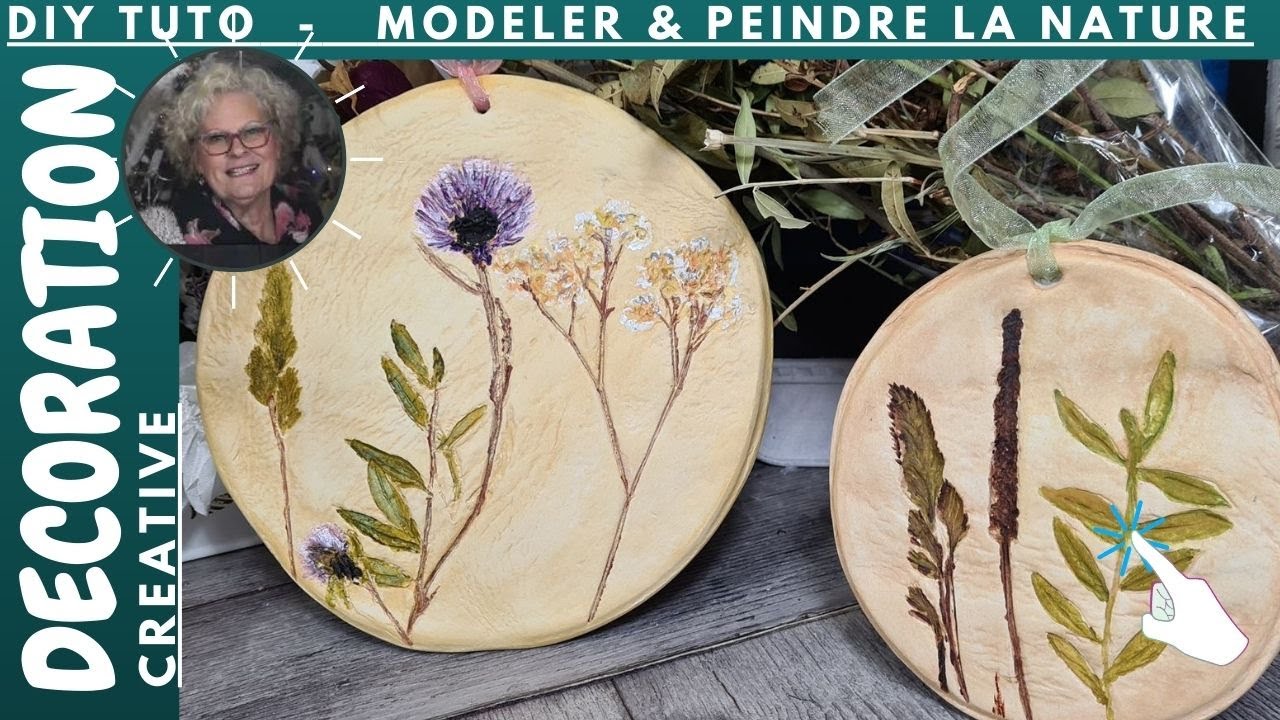 🌼 MODELER et PEINDRE des empreintes végétales sur des assiettes en argile  NATURE & DECOUVERTE ©A63