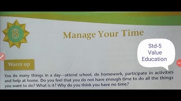 Std-5 Life Lessons Moral Science for Schools - Explanation of Chapter 8 Manage Your Time ⌚