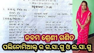 Exercise 3d, hcf and lcm of polynomial,class 9 math, Odia medium