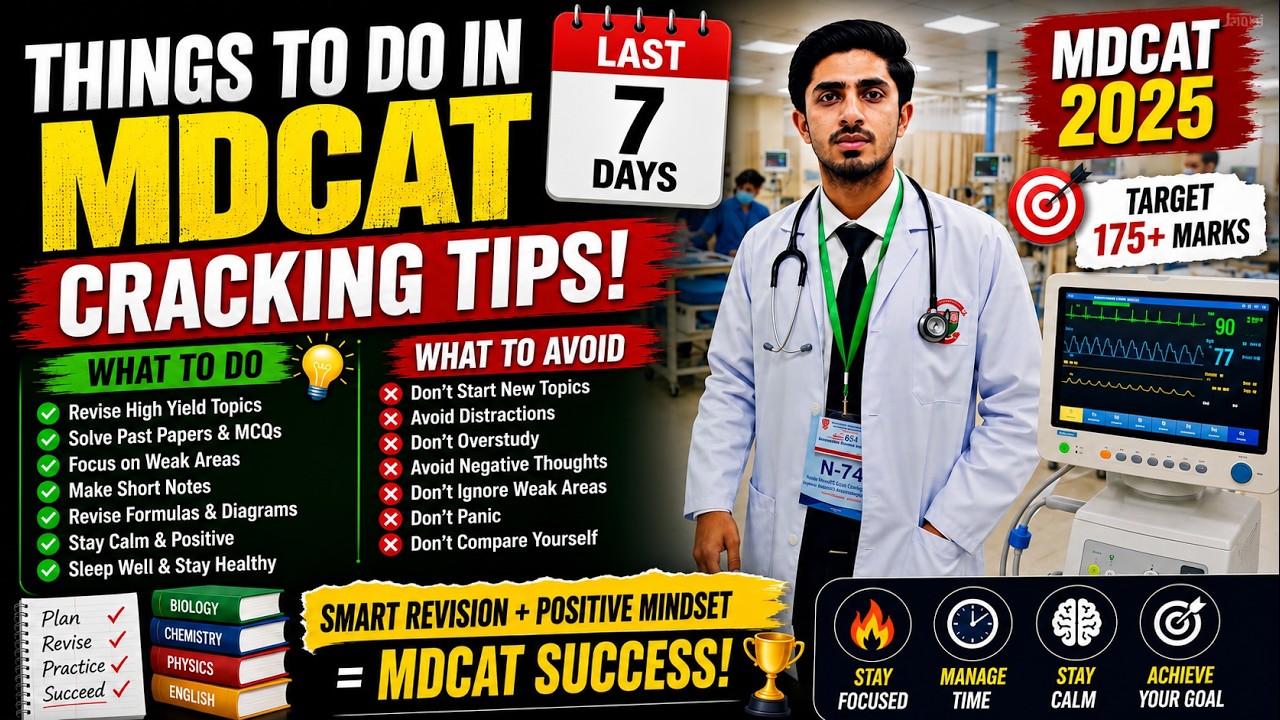 Things to Do in last Days of MDCAT | MDCAT Last Days Tips and Tricks ...