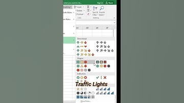 Apply traffic lights icon in excel #shorts #excel #exceltips