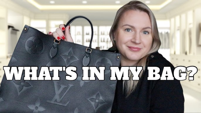 WHATS IN MY BAG? LOUIS VUITTON ONTHEGO GM MONOGRAM EMPREINTE NOIR-  ASHLEYKEIKOLLECTIONS 