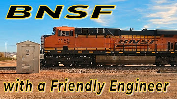BNSF Intermodal Train with a Friendly Engineer
