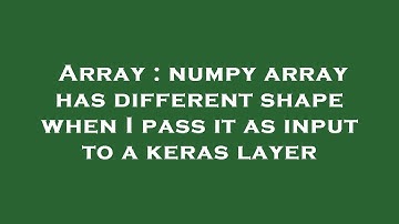 Array : numpy array has different shape when I pass it as input to a keras layer