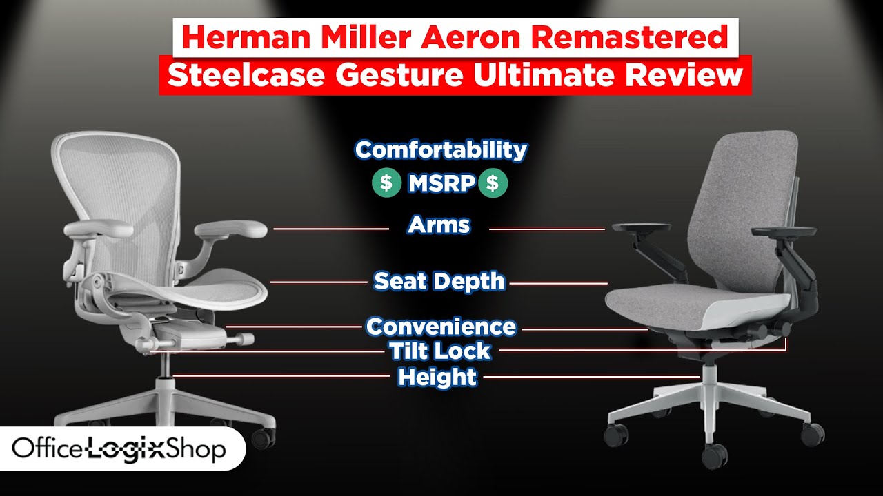 Herman Miller Aeron vs Steelcase Gesture 2023 Review -- Which is Better? 