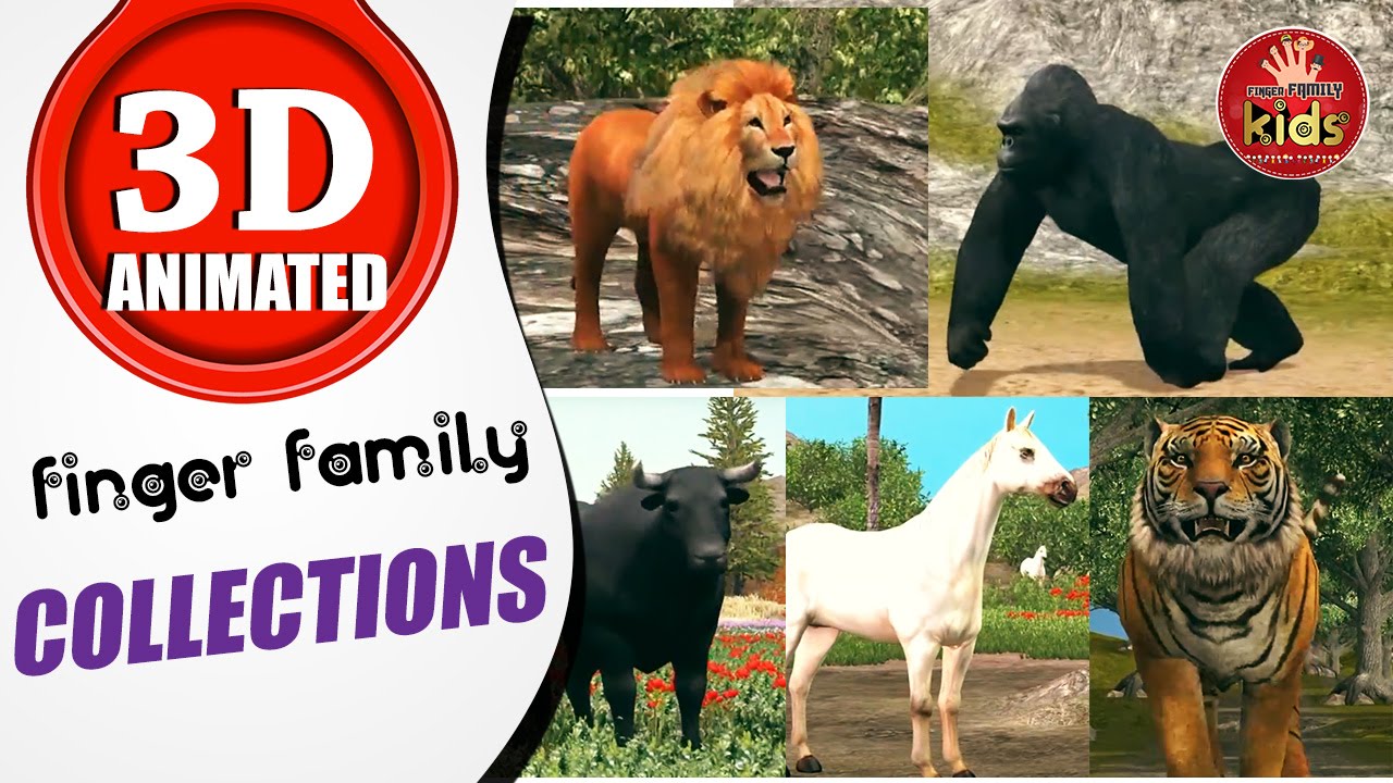 3D Animated Animal Finger Family Rhymes Collection - Nursery Rhymes For ...
