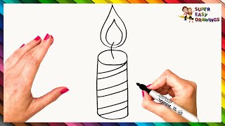 How To Draw A Candle Step By Step Candle Drawing Easy