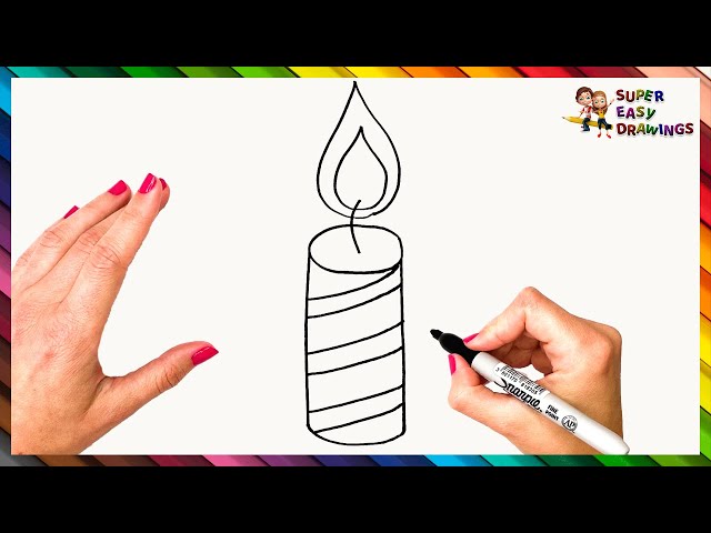 How To Draw A Candle Step By Step
