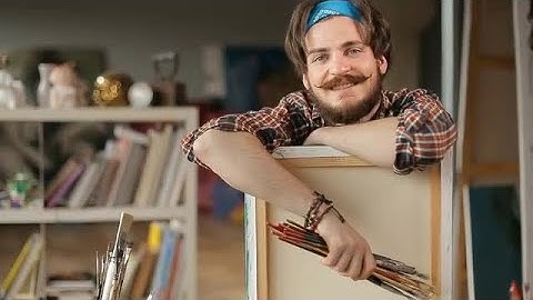 Portrait Of A Young Artist Stock Video