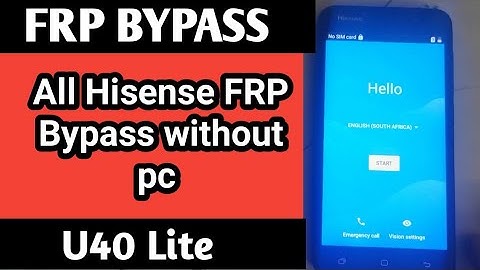 Hisense U40 Lite 🔓 Google Account Unlock without pc 2020 / Remove Frp Hisense U40 Lite 2020 /