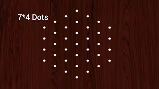 7*4 dots rangoli #rangoli #muggulu #easyrangoli #rangolidesigns #indianart flower Rangoli designs