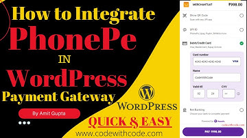 How to integrate PhonePe In Wordpress | How to use WooCommerce PhonePe Plugin in WordPress | 🔥🔥CWC