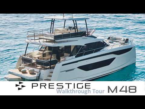 ⁣NEW Prestige M48 Power Catamaran Walkthrough Tour