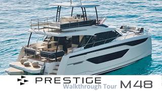 NEW Prestige M48 Power Catamaran Walkthrough Tour