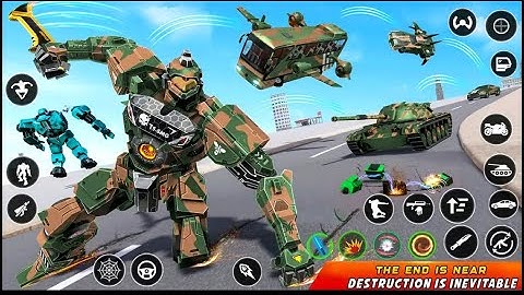 Army Bus Robot Car Game 3d - Jet Robot - Robot Car Transformation Games - Android Gameplay #01